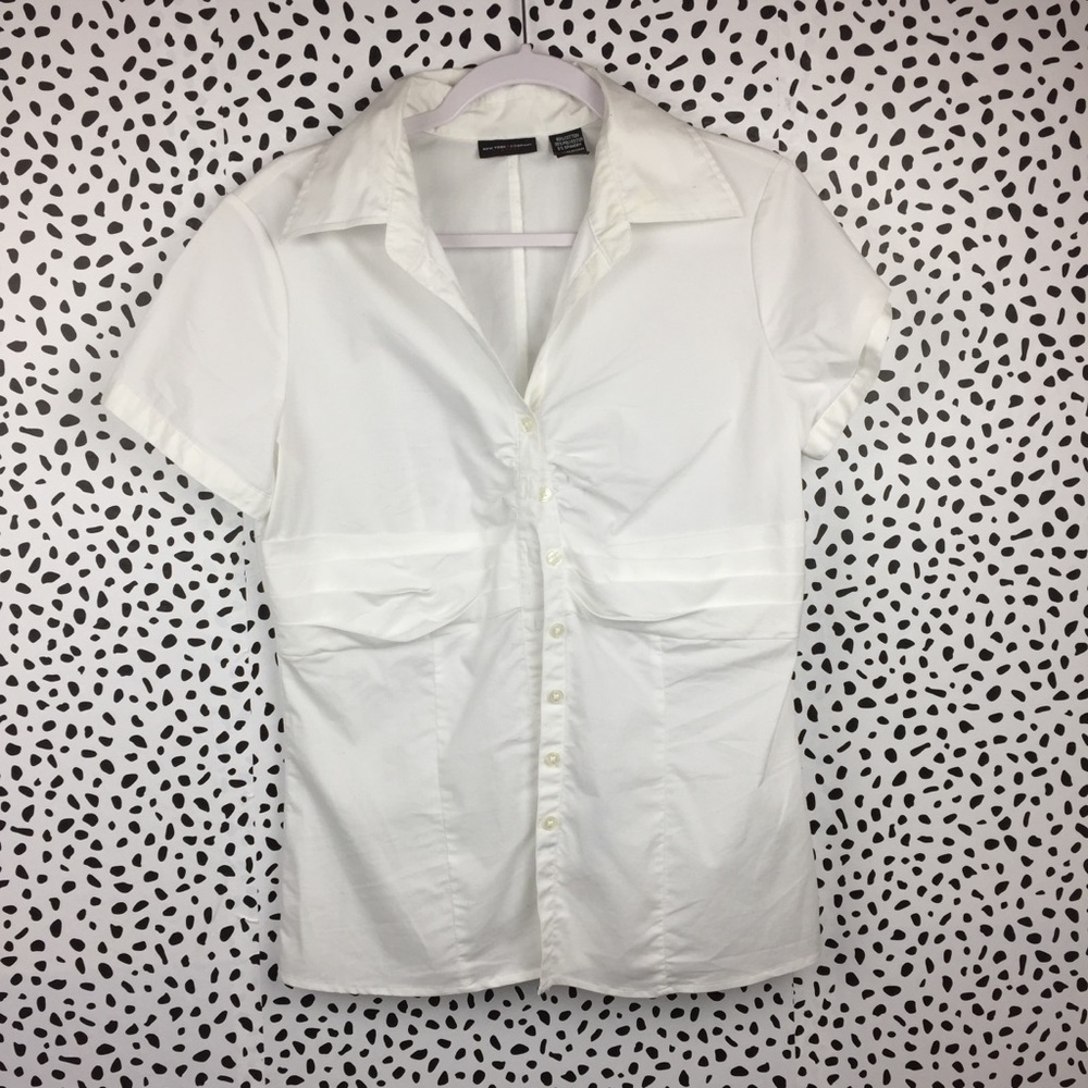 New York and Company SS White Blouse Size 12
